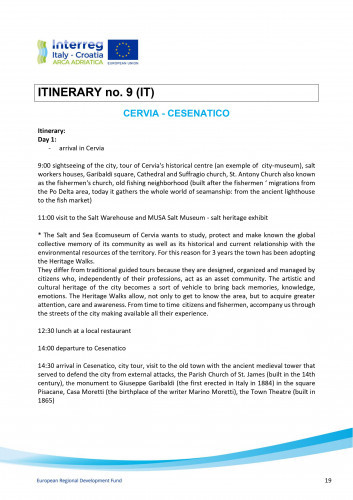 ITINERARY no. 9 (IT) CERVIA - CESENATICO