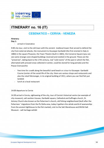ITINERARY no. 16 (IT) CESENATICO – CERVIA - VENEZIA